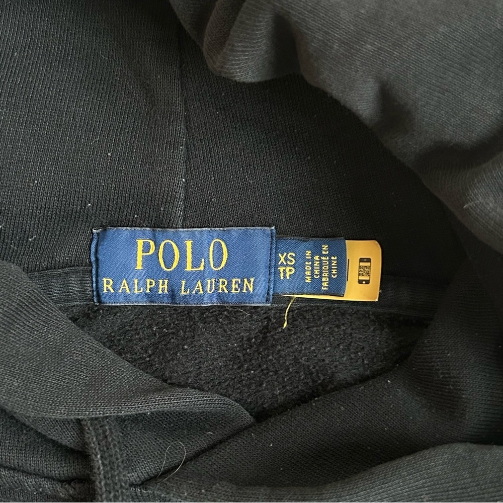 Vintage Unisex Polo Ralph Lauren Italy No 13 Black Hoodie Size XS - Picture 7 of 12
